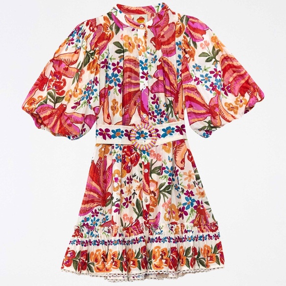 knee length dresses for ladies Seashell Tapestry Pink Mini Dress – The RiverLane main image 1